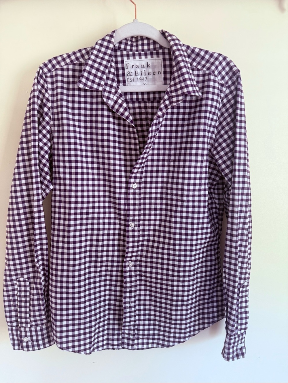 Frank & Eileen Purple Plaid Button Up In Purple Gingham Large